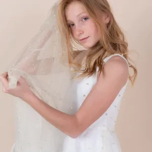 Zoe Girls, Zoe Ltd. Size 8 Tulle Dress Pearls, Wedding, Flower Girl, Communion